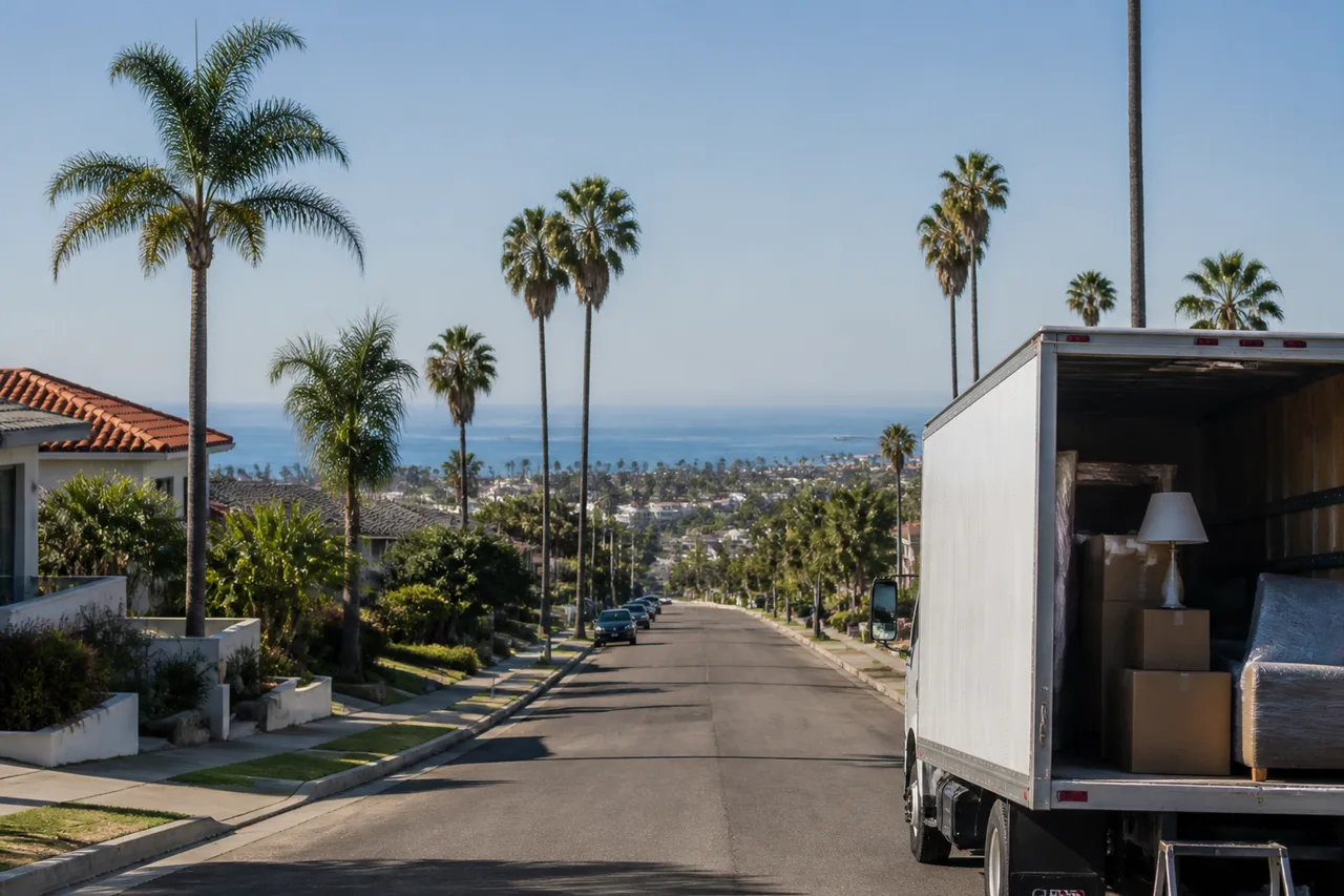 California neighborhood arrival for a Washington to California move